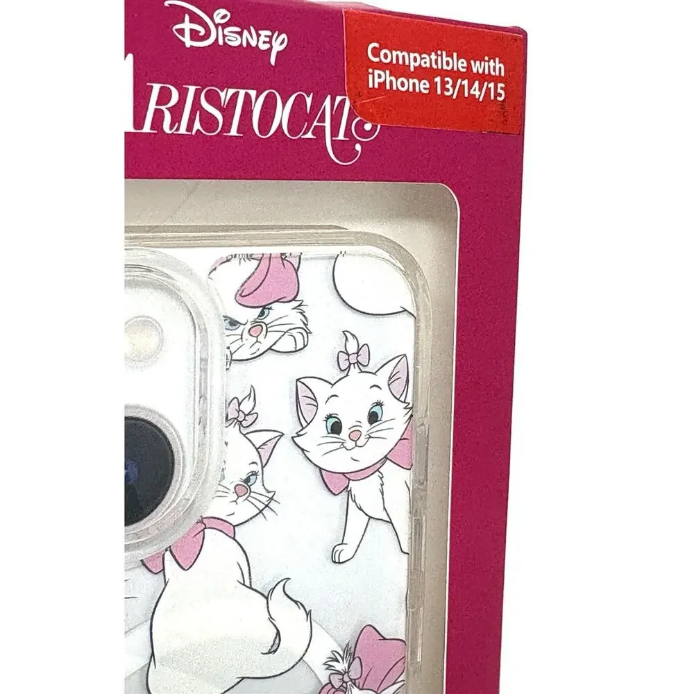 Disney Marie Aristocats iPhone 13/14/15 Case Skinny Dip Pink White Glitter NIB
